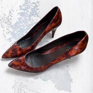 Amalfi by Rangoni Tortoise Shell Patent Leather Pointed Toe Heels Size 11B